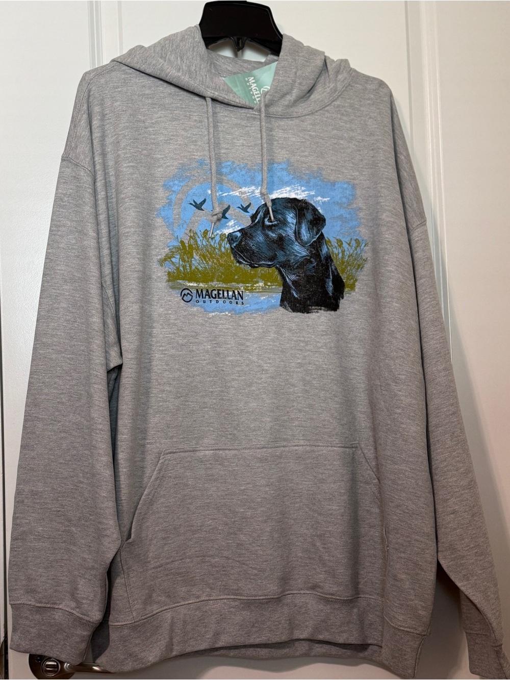 π Magellan Outdoors Black Lab Hunting Hoodie Gray 2XL Pullover - Picture 11 of 16